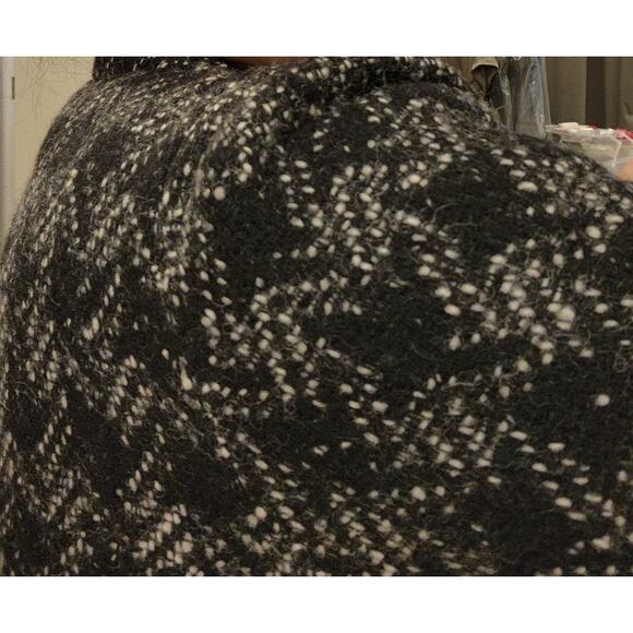 J.Crew Collection Wool Tweed Zip Jacket Black White Size 8 Classic Chic - Picture 6 of 8